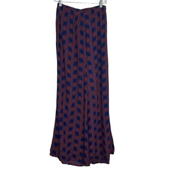 Escapada Living navy & Red Geometric Wide Leg Palazzo Pants Size Small - Picture 2 of 10